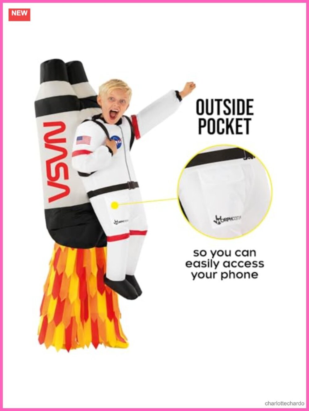 Kids Inflatable Rocketship Costume One Size - Picture 3 of 6